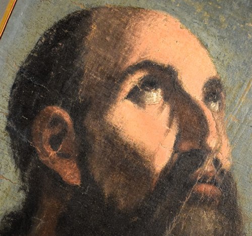 Volti di Santi in atteggiamento ieratico.